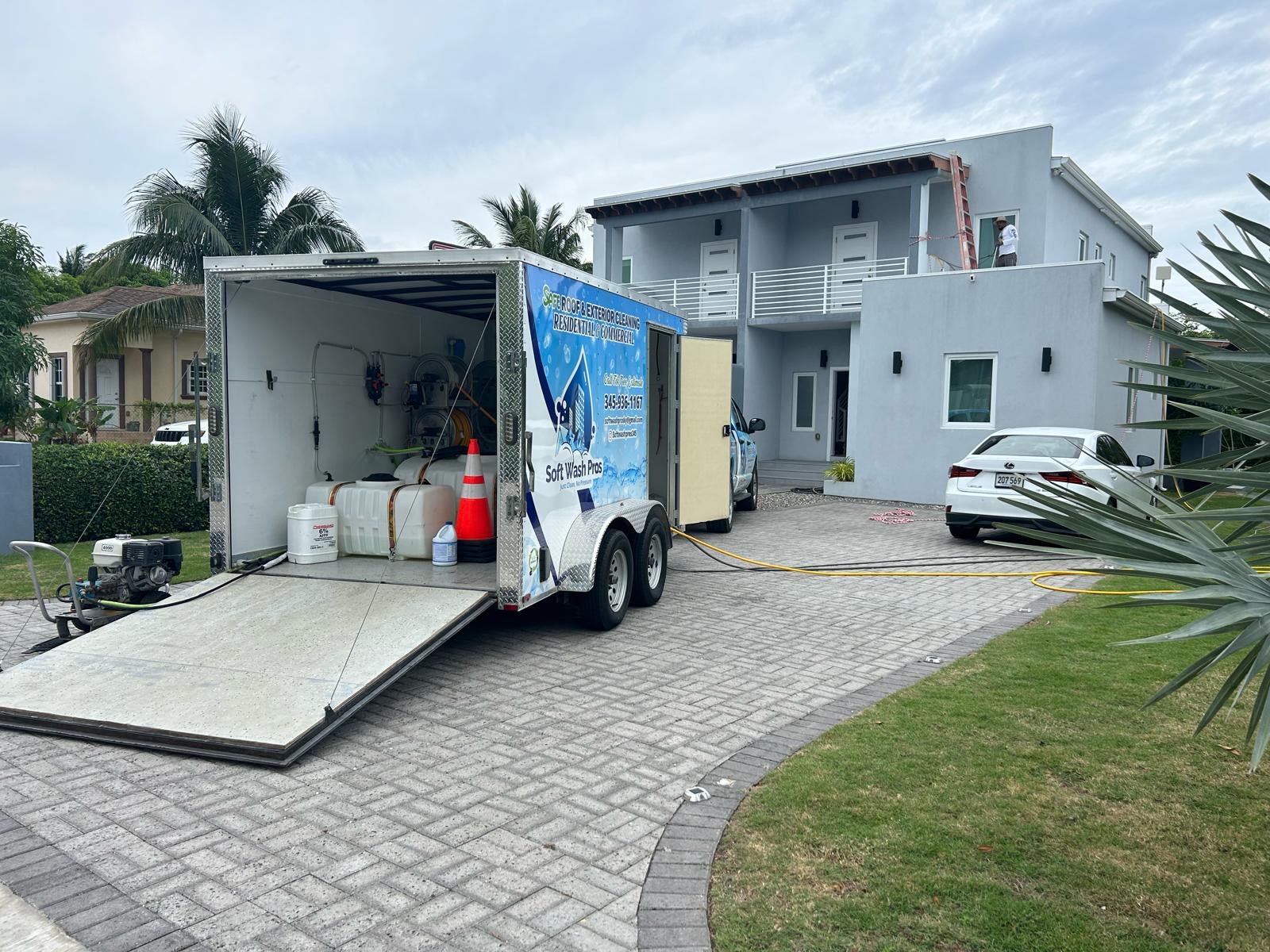 Equipment outside completed client home