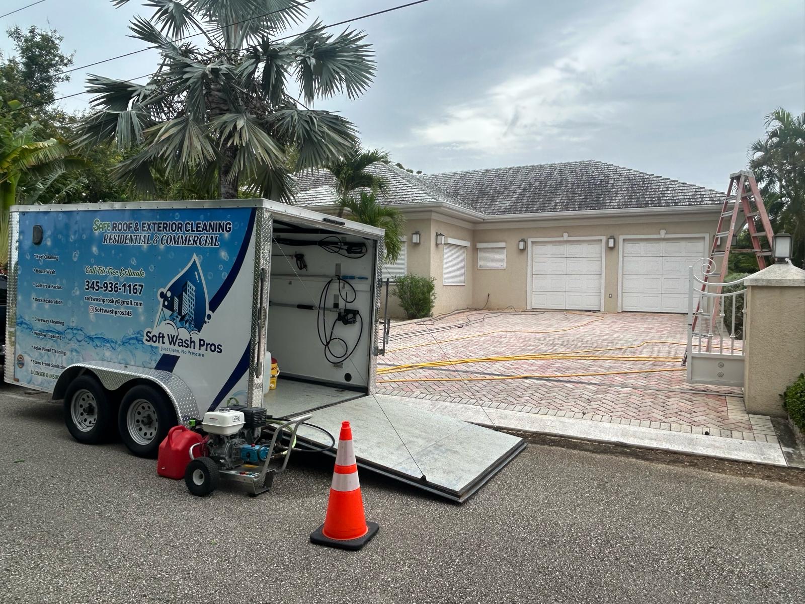 Before roof cleaning in Grand Cayman