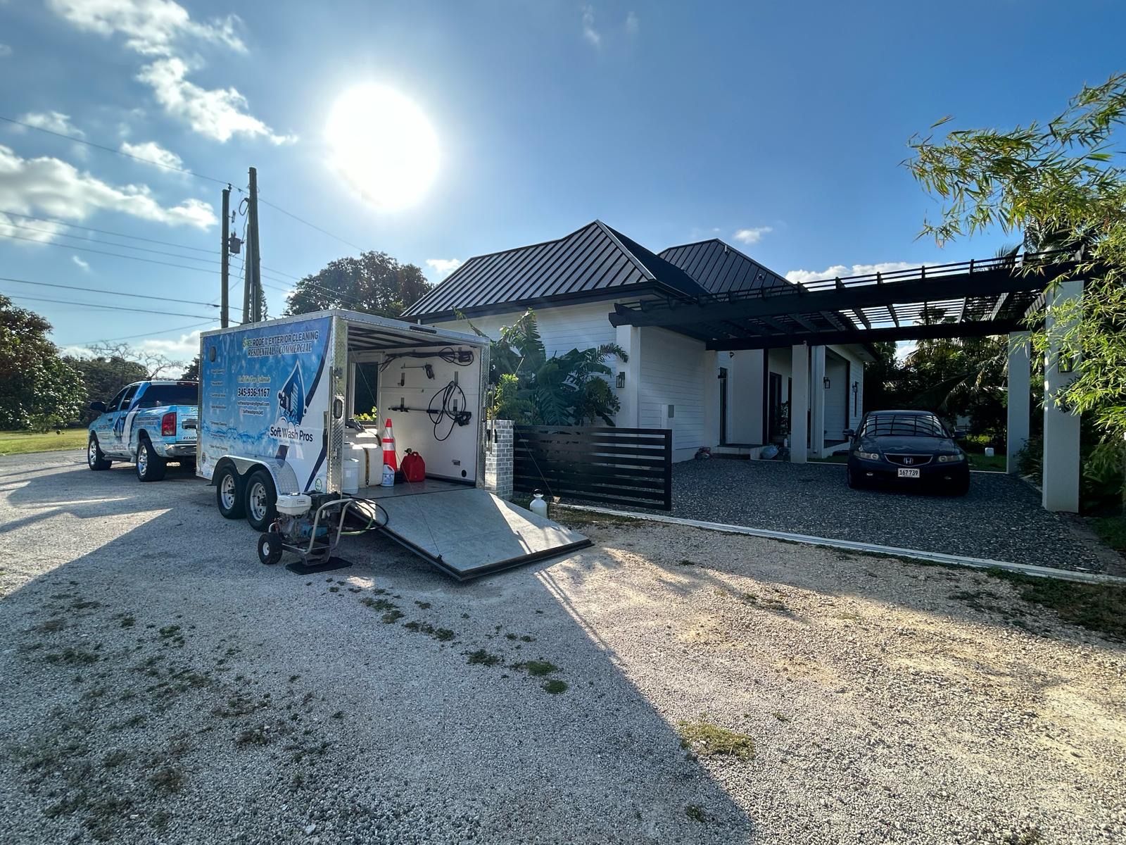 House washing service for a Cayman home