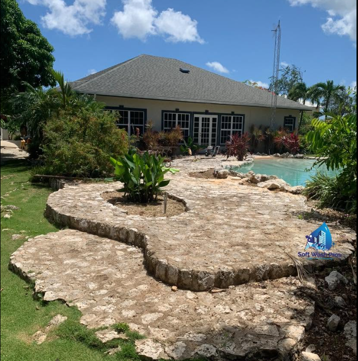 Before pool deck cleaning near Seven Mile Beach
